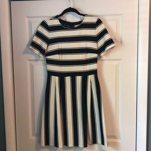Loft dress black and white stripe